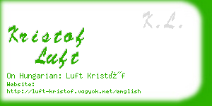 kristof luft business card